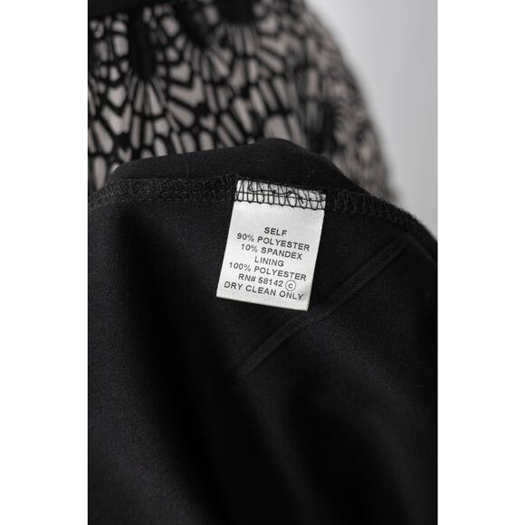 London Times Size 8 Dress Cocktail Sash Tie V Neck Black Gray - Picture 7 of 7